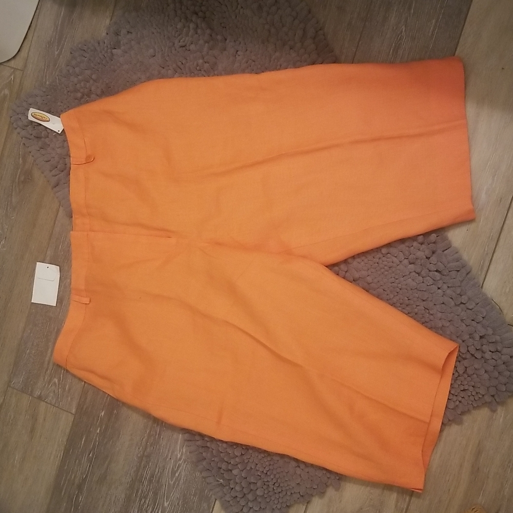 Talbots Irish Linen Capri Pants Orange